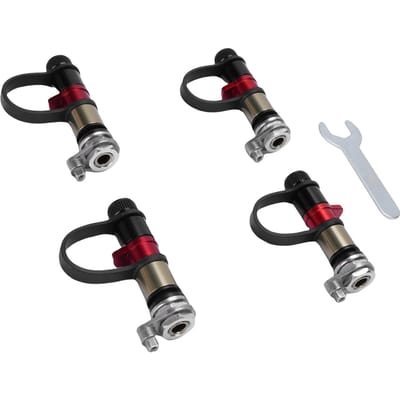 Kit de 4 valves de dégonflage de pneus Auto-Stop Déflation rapide Supporte l'installation de capteurs de pression Pneu black