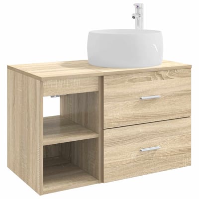 vidaXL - Badkamermeubel - Set - 2 - st - Sonoma - Eiken - Bewerkt - hout