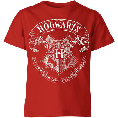 Harry Potter Hogwarts Crest Kinder T-shirt - Rood - 98/104 (3-4 jaar)