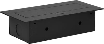 Stekkerdoos met 3 stopcontacten 230 Volt - Pop up stekkerblok zonder kabel - Inbouw Verdeelstekker met RVS afwerking - voor max. 3680 Watt - Zwart