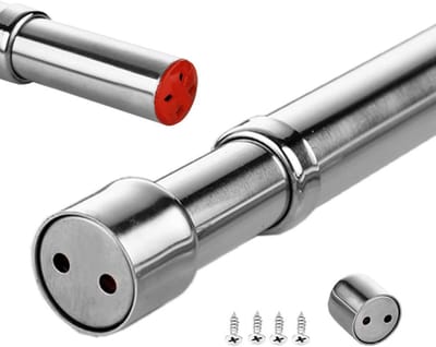 Garderobestang - Kledingstang Kast - Kledingrek - Douchegordijnstang- Kledingroede - Verstelbaar van 68 tot 120 CM - RVS - Zilver