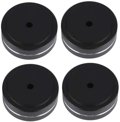 Dailygoody - Speaker Isolatie Voeten Pads - Aluminium Cone Pads - Stabiliteit en Geluidsverbetering - Zwart - Schokabsorberend - Geschikt voor Audioap