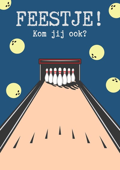 Lise Schrijft | Uitnodiging Kinderfeestje | Duurzaam | Jongen | Meisje | 15 ECO-kaarten | Bowlen | met leuke duurzame SLUITSTICKER | inclusief duurzame kraft ENVELOP | FSC Mix credit, EU Ecolabel, ECF gecertificeerd