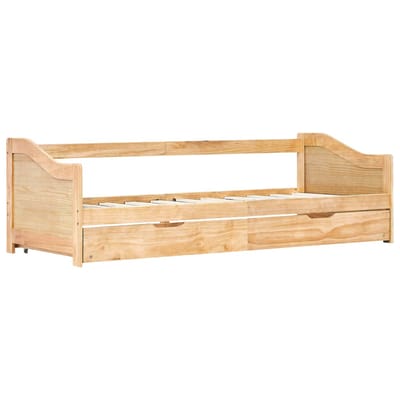 vidaXL - Bedbank - uittrekbaar - grenenhout - 90x200 - cm