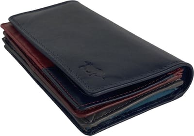 Arrigo Portemonnee Dames • Portefeuille Dames • 5 kleuren Leer • Donkerblauw