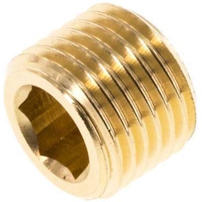 G 1/4'' Messing Plug met Binnenzeskant zonder kraag 16 Bar [10 Stuks]
