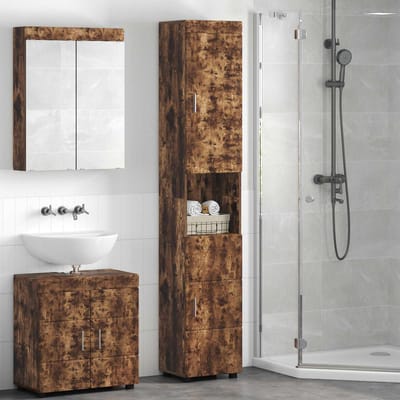 vidaXL - Badkamerkast - set - TULUM - Rook - Eiken - 37 - x - 31,5 - x - 203 - cm