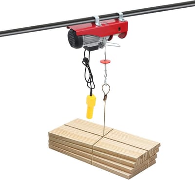 Elektrische Kettingtakel - Hefapparaat Werkplaats - Zwaar Materiaal Tillen - 800 kg Dubbele Kabel - 12 Meter Hoogte - Rood