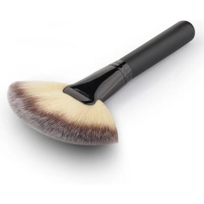1 STuks Zachte Make-up Grote Waaiervormige Kwast Foundation Blush Blusher Poeder Highlighter Kwast Poederkwasten Cosmetische Kwasten Maquiagem zwart