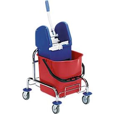 Enkele rolemmer, verchroomd, Emmer 25 liter, met professionele mop-pers