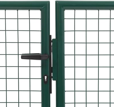 Stalen Hekpoort - Tuinpoort - Afsluiten Tuin - Inclusief Slot - 350x75 cm - Groen