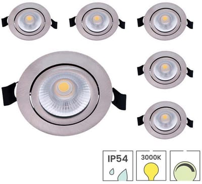 Lybardo - Lage Inbouwspots - 6-pack - 5W - Dimbaar - Waterdicht - Spotjes Inbouw