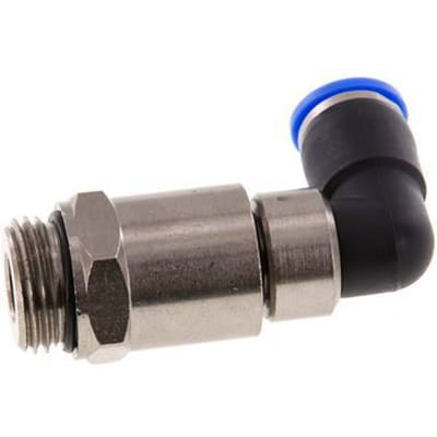 10mm & G1/2'' L-stuk Hoge Snelheid Draaidoorvoer Insteek Buitendraad Vernikkeld Messing/PBT NBR