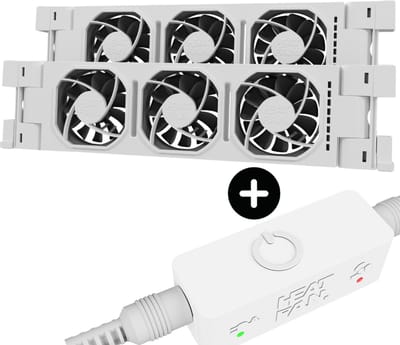 Heatfan 3 Duo set - Radiator Ventilator met Touch Sensor - Universele Maat - Zonder Geluid - Geschikt voor radiator 70 tot 100cm - Wit