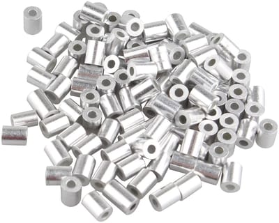 Dailygoods- Crimping Mouw 100 Stuks - Aluminium Legering - Roestvrij - Corrosiebestendig - Voor 1,5 mm Staaldraad - Duurzaam - Kabelschoen