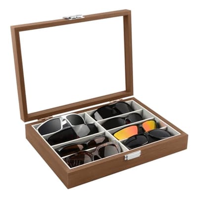 Zonnebril Organizer met 8 Slots - Bril Display Opbergdoos voor Zonnebrillen