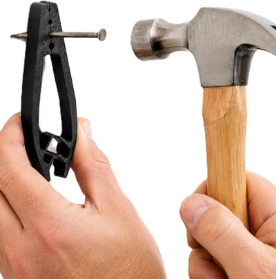 Spijkerhouder voor Hameren – 2 Stuks – Vingerbeschermer met Opzettang – Draagbare Nail Holder voor Houtbewerking, Reparaties & Doe-Het-Zelf Klussen – Zwart