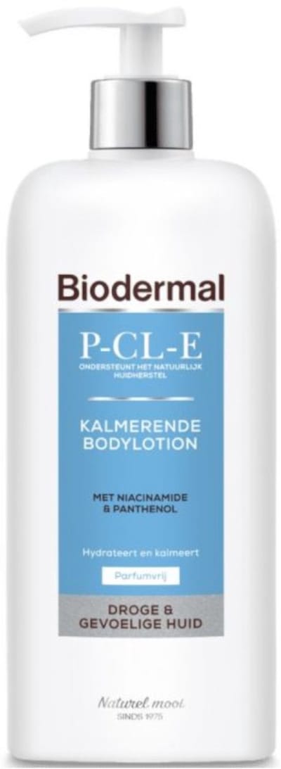 Biodermal P-CL-E Kalmerende Bodylotion, 400 ml - Lotion met Niacinamide & Panthenol, Ondersteunt het natuurlijk huidherstel, Hydrateert en kalmeert, Parfumvrij, voor droge en gevoelige huid