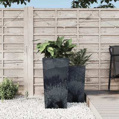 vidaXL - Plantenbak - met - uitneembare - bak - beton-look - 21/49 - L - PP - antraciet