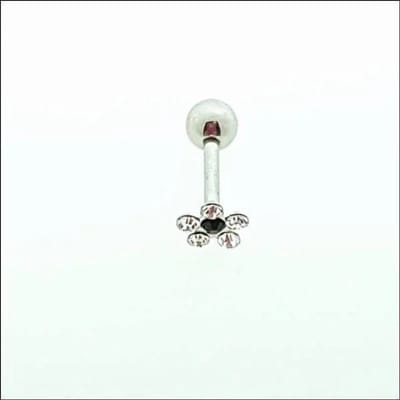 Aramat Jewels | Piercings | Zwarte Bloem Strass Helix Oorbellen | | | |6mm | Staal | Volwassenen | Verkleurd niet