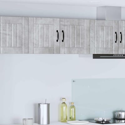 vidaXL - Wandkast - LUCCA - Betongrijs - 80 - x - 31 - x - 40 - cm - Bewerkt - hout