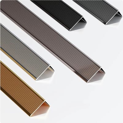 Traprand van aluminium, geribbelde traprandbekleding, strips voor trappen en zwembadrand (grijs, 90 cm, L 30 mm x 20 mm)