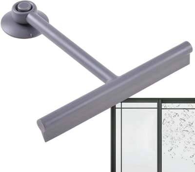 Douchedeur Wisser - Glasreiniger Rakel - Streeploos Reinigen - Zachte TPE Punt - 22.9 x 21.6 cm - Grijs