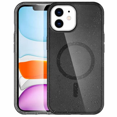 imoshion Hoesje - Geschikt voor Apple iPhone 12 Pro / 12 - Sparkle Backcover geschikt voor MagSafe - Glitter Zwart