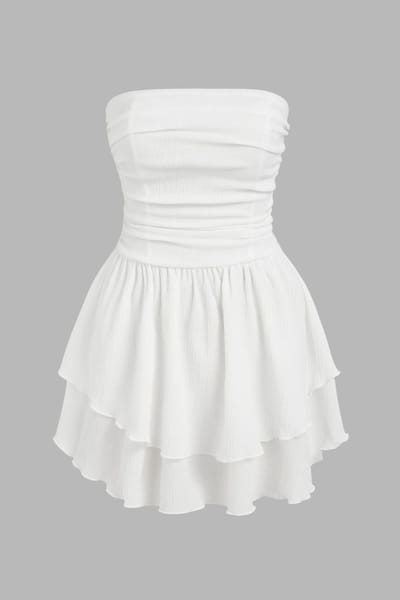 Off-shoulder Ruffle Mini-jurk