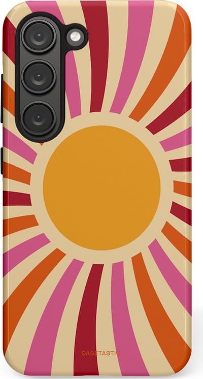 Casetastic Hoesje Geschikt voor Samsung S23 - Stijlvolle Beschermende Duo-layer Case - Retro licht