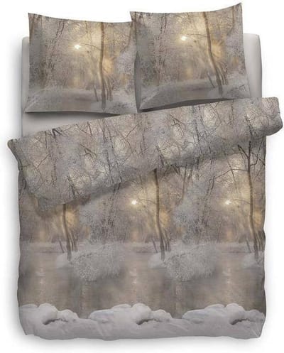 HNL Bear Dekbedovertrek - Flanel - Litsjumeaux - 240x200/220 cm - Taupe