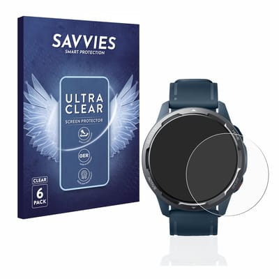 Savvies - Screenprotector voor Xiaomi Watch S1 Active - Folie Beschermfolie transparant 6 Stuks