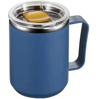 1Pc Koffiemok Met Deksel Handvat Roestvrijstalen Mok Vacuümbeker Draagbare Geïsoleerde Mok Voor Op Reis