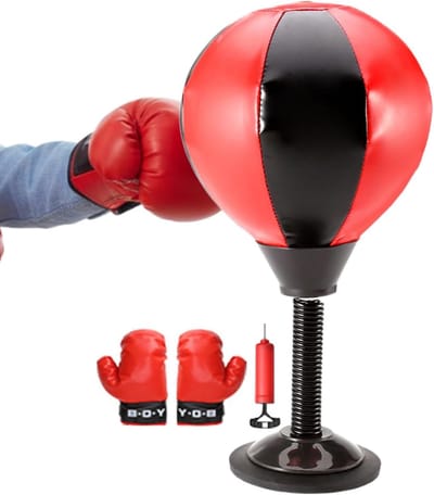 Bureaubokszak - Opblaasbare bal - Stress verminderen - Robuuste anti-kantel - 25 cm breed - Uniek