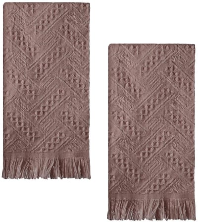 Dailygoods - 2 stuks theedoeken, 75 x 34 cm, katoenen theedoeken, keukendoeken, zeer absorberend, zacht en comfortabel, in Boheemse stijl, perfect voor keuken en badkamer/bruin