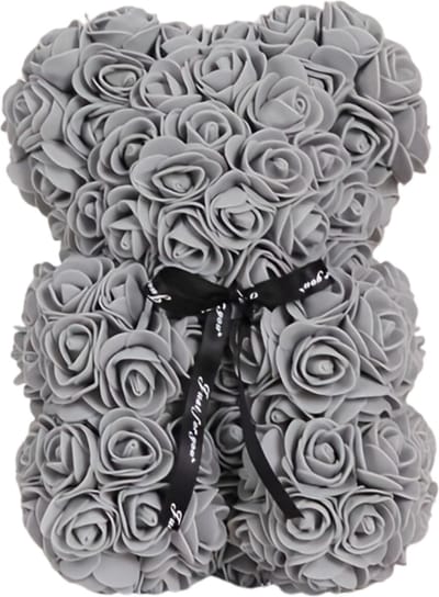 Bovista Rozen Beertje - Valentijn Cadeautje Voor Haar & Hem - Rose Bear - Rozen Beer - Teddy - Vrouw - Grijs