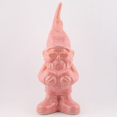 Ornament kabouter roze 10x9x25cm