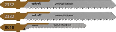 wolfcraft - Decoupeerzaagbladen voor Parket - 3 stuks - voor zuivere rechte en sneden door houten vloer - parketvloer - 2332000