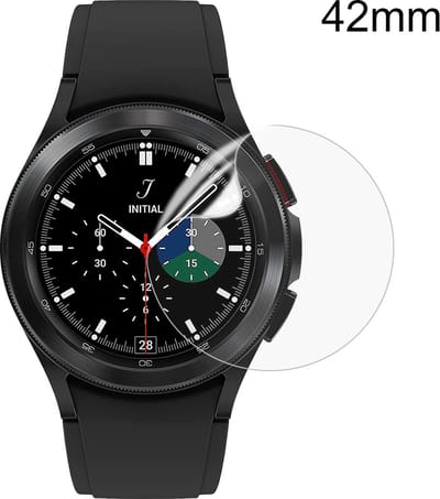 By Qubix - Screen protector Film - Full cover - Geschikt voor de Samsung Galaxy Watch 4 Classic - 42mm