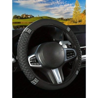 1 stuks Modieuze Duurzame Glanzende Zachte Lederen Stuurhoes voor Auto - Antislip, Hittebestendig en Koudebestendig Beschermer one-size