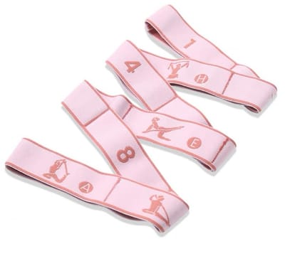 Yoga gymnastiekband met 8 lussen stretchband pilates accessoires, yoga stretchband accessoires fitnessbanden band fitness stretchband turnen accessoires met lussen stretch riem zeer elastisch