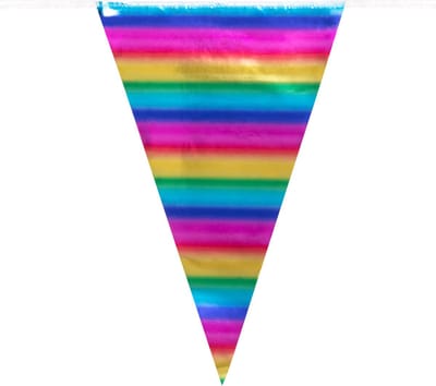 Goedkope regenboog Folievlaggenlijn.