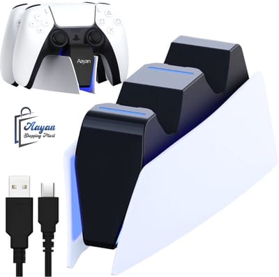 PS5 Controller Oplaadstation – DualSense Charger voor 2 Controllers – LED Indicator & Dock – ps5 dock controller – dualsense oplader – gaming accessoires ps5 – ps5 led oplader – 87658