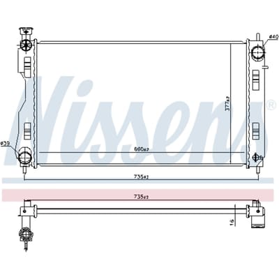 Radiator, motorkoeling NISSENS 606844