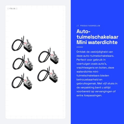 Dailygoods - Auto-tuimelschakelaar - Mini waterdichte schakelaar - Voorbedraad en gebruiksvriendelijk - 5 stuks - 2-pins - Geschikt voor auto en...