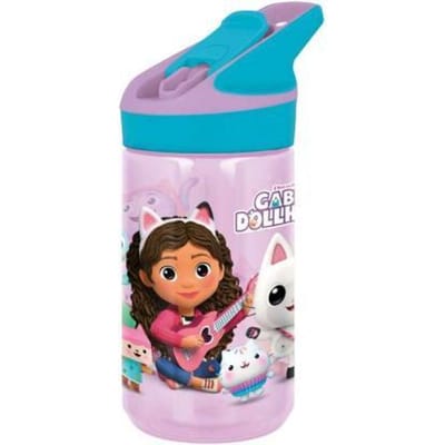Gabby's Dollhouse Tritan Premium Drinkfles - 480 ml – Sluit goed af – Drinkfles voor kinderen – Roze