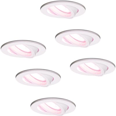 Hoftronic Smart - Smart WiFi LED inbouwspot 6 stuks 5,5W Wit Dublin dimbaar RGBWW- Kantelbaar - IP20 - 400lm - Bedienbaar via Hoftronic Smart App - Bedienbaar via stem