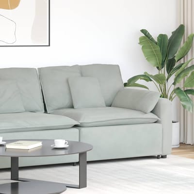 vidaXL - Modulaire - bank - Armleuning - eindmodule - met - kussens - 100 - cm