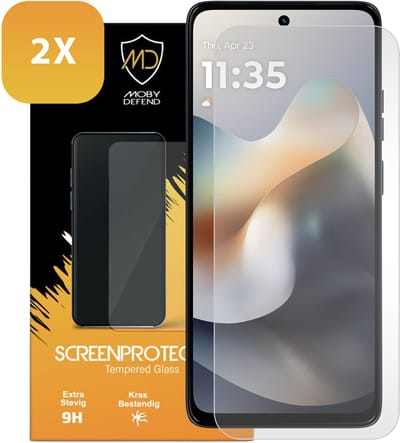 2-Pack MobyDefend Screenprotectors - Geschikt voor Motorola Moto G56 - Case-Friendly Screensavers - Gehard Glas
