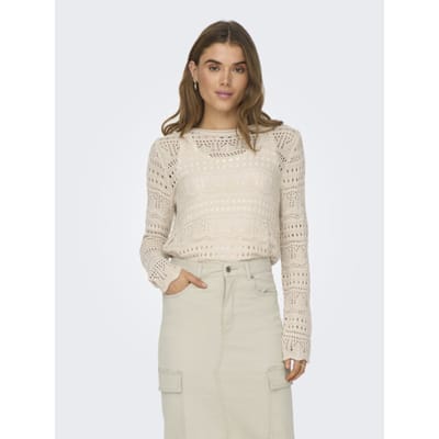 Jacqueline de Yong Jdysun lay ls boatneck pullov. knt beige